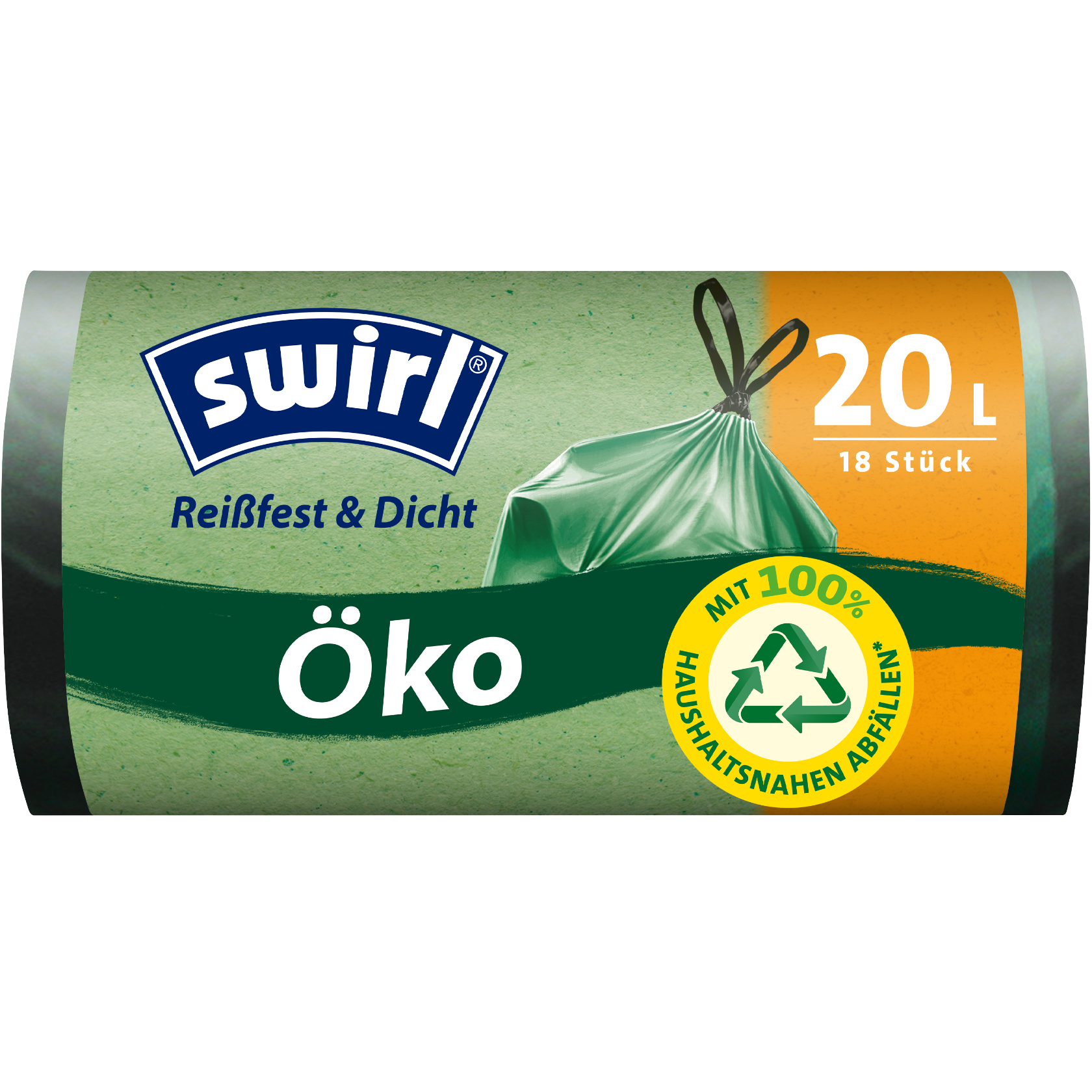 Swirl Öko Müllbeutel Verpackung Vorderseite - 20 Liter, 18 Beutel