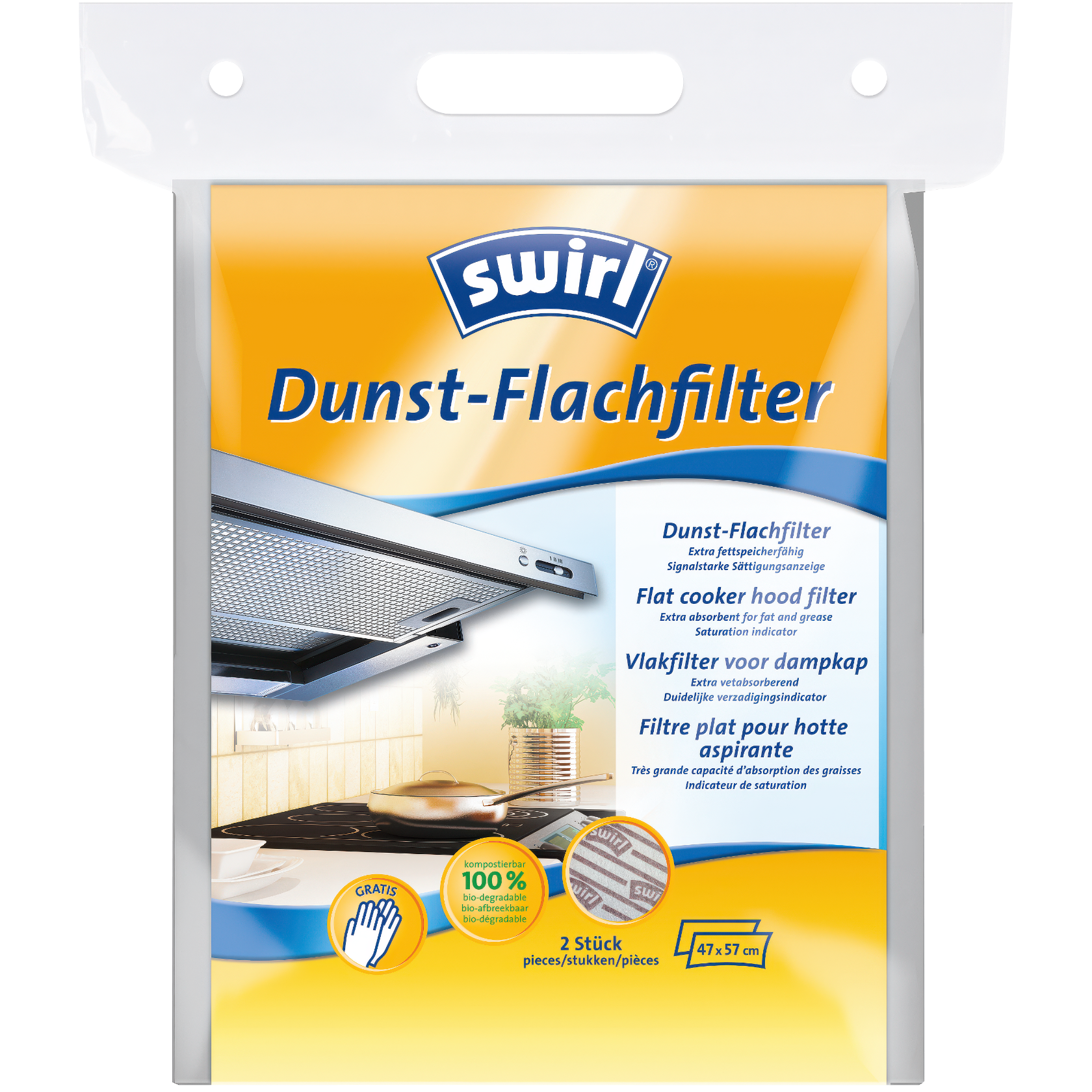 Swirl Dunst-Flachfilter Verpackung Vorderseite