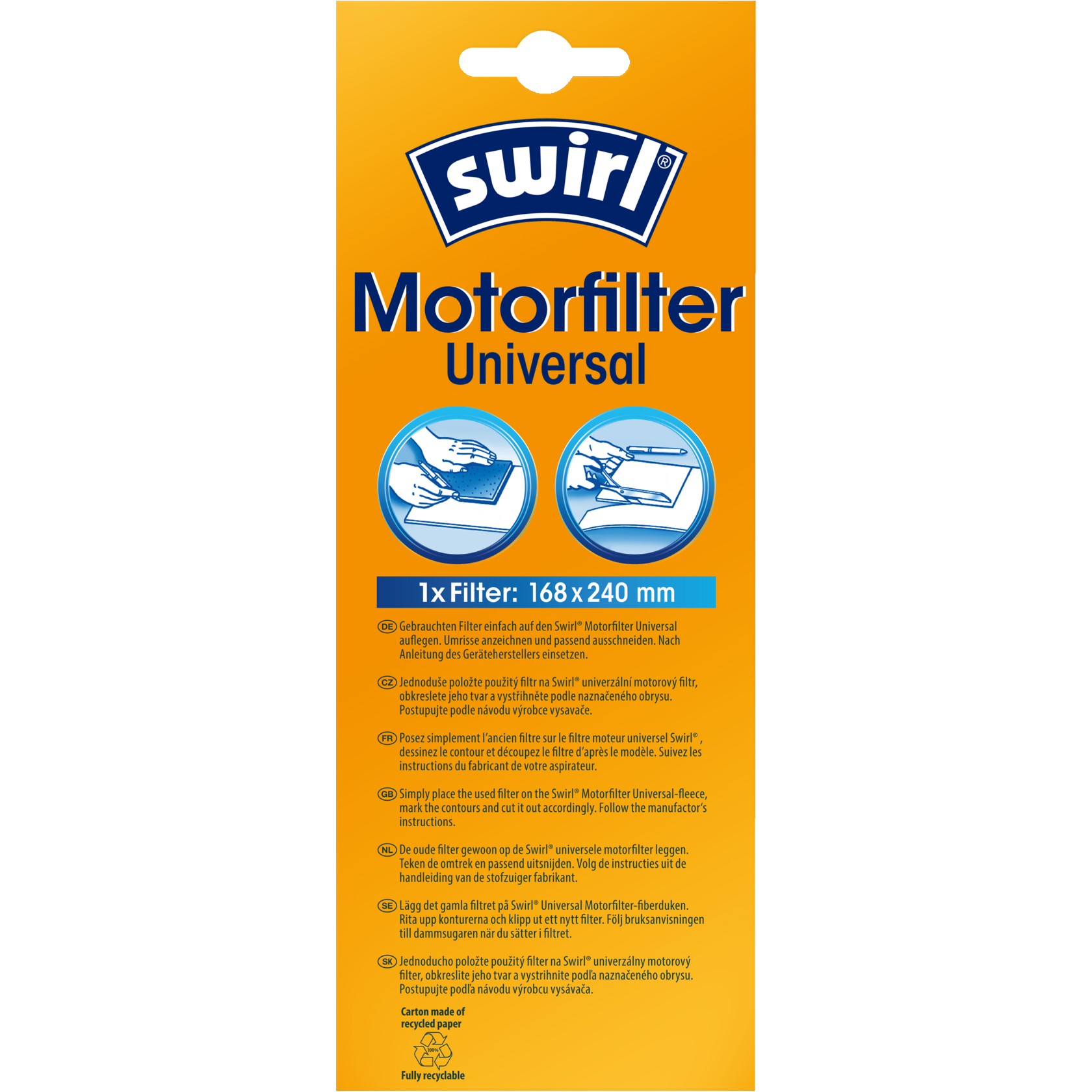 Swirl Motorfilter Universal Verpackung Rückseite