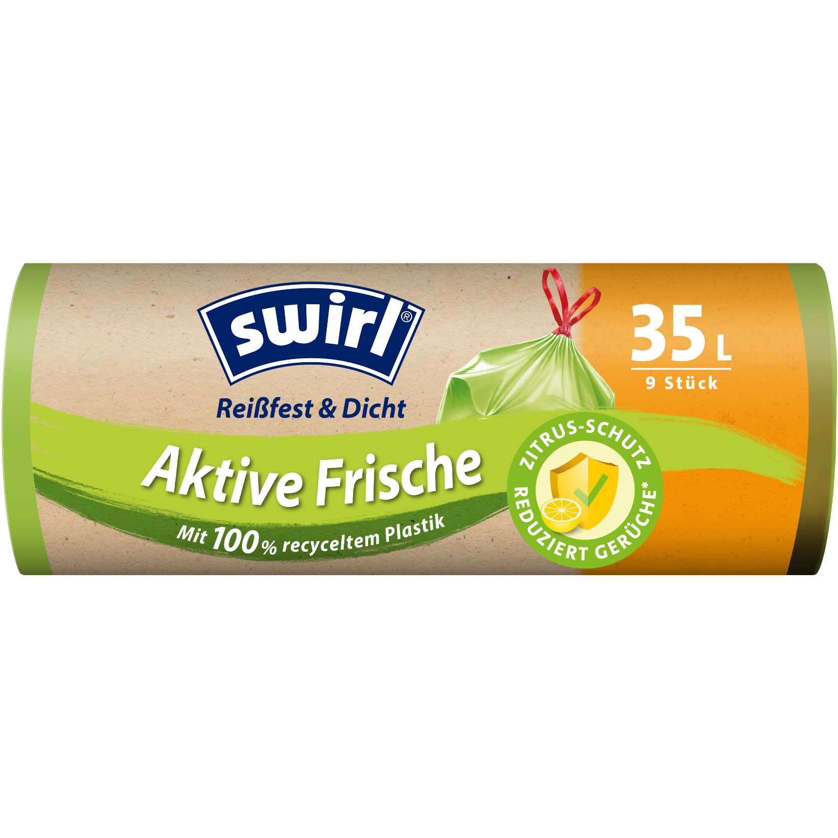 Swirl Aktive Frische Müllbeutel Verpackung Vorderseite - 35 Liter