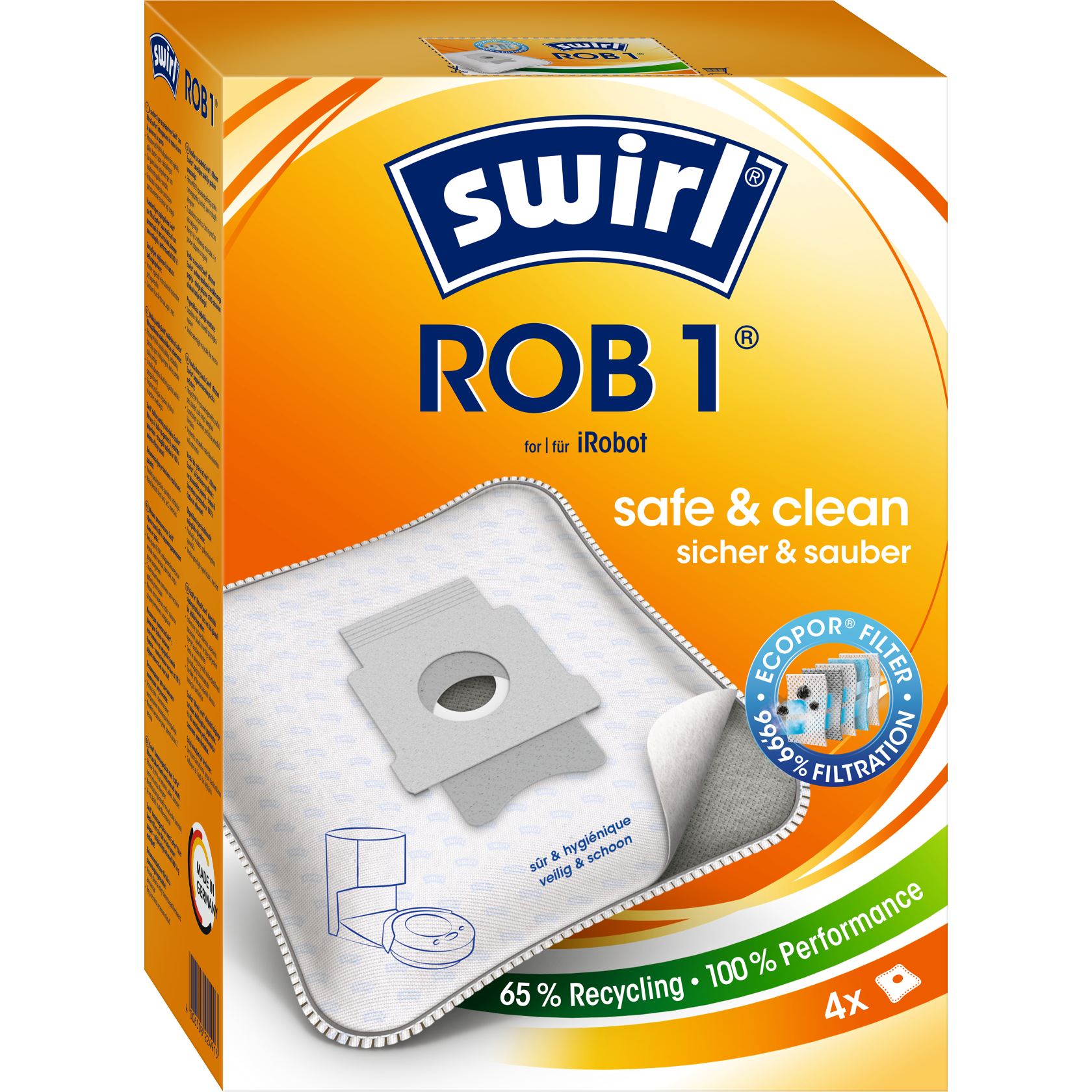 Swirl EcoPor Staubsaugerbeutel ROB 1 Verpackung Vorderseite