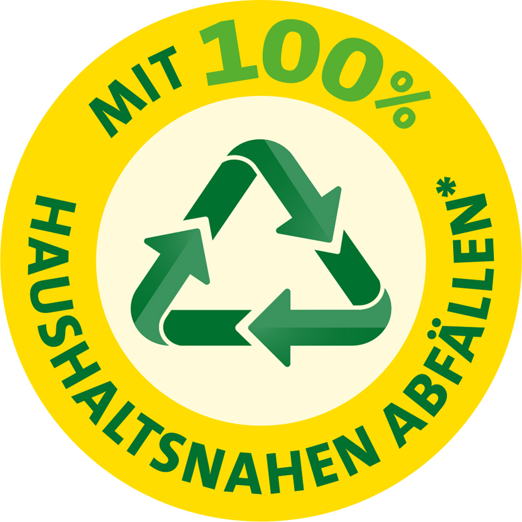 Icon: Mit 100% haushaltsnahen Abfällen