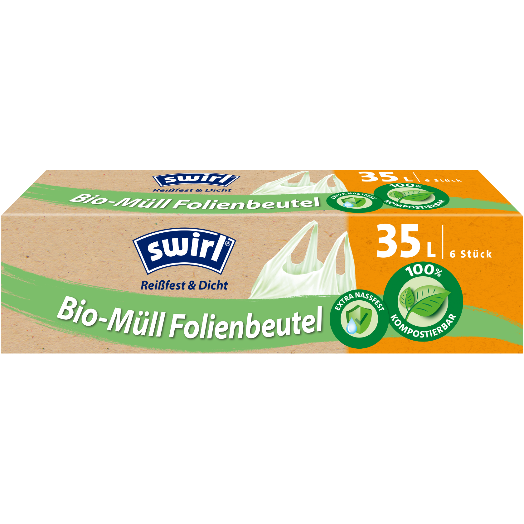 Swirl Bio-Müll Folienbeutel Verpackung Vorderseite - 35 Liter