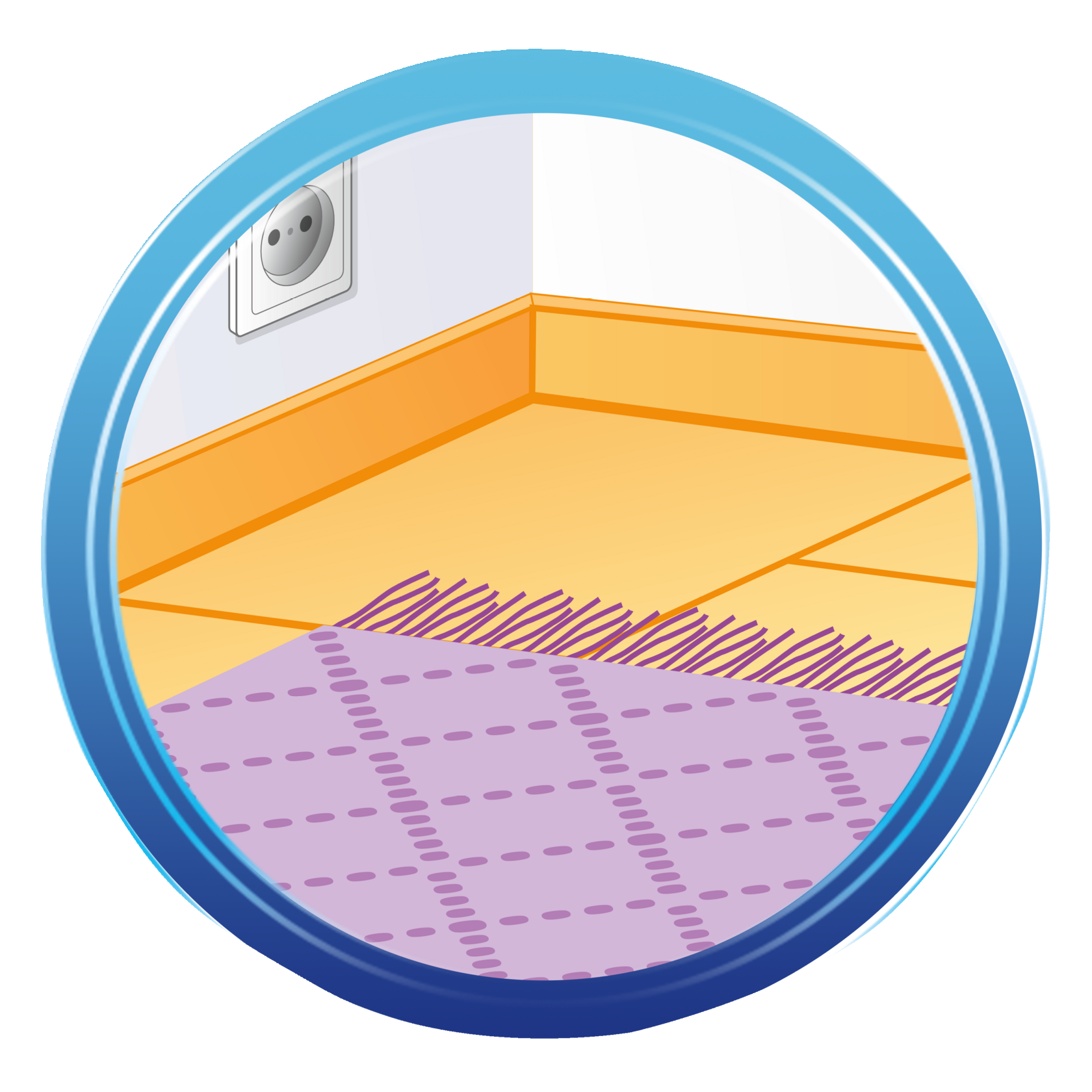 Teppich liegt auf Fliesenboden